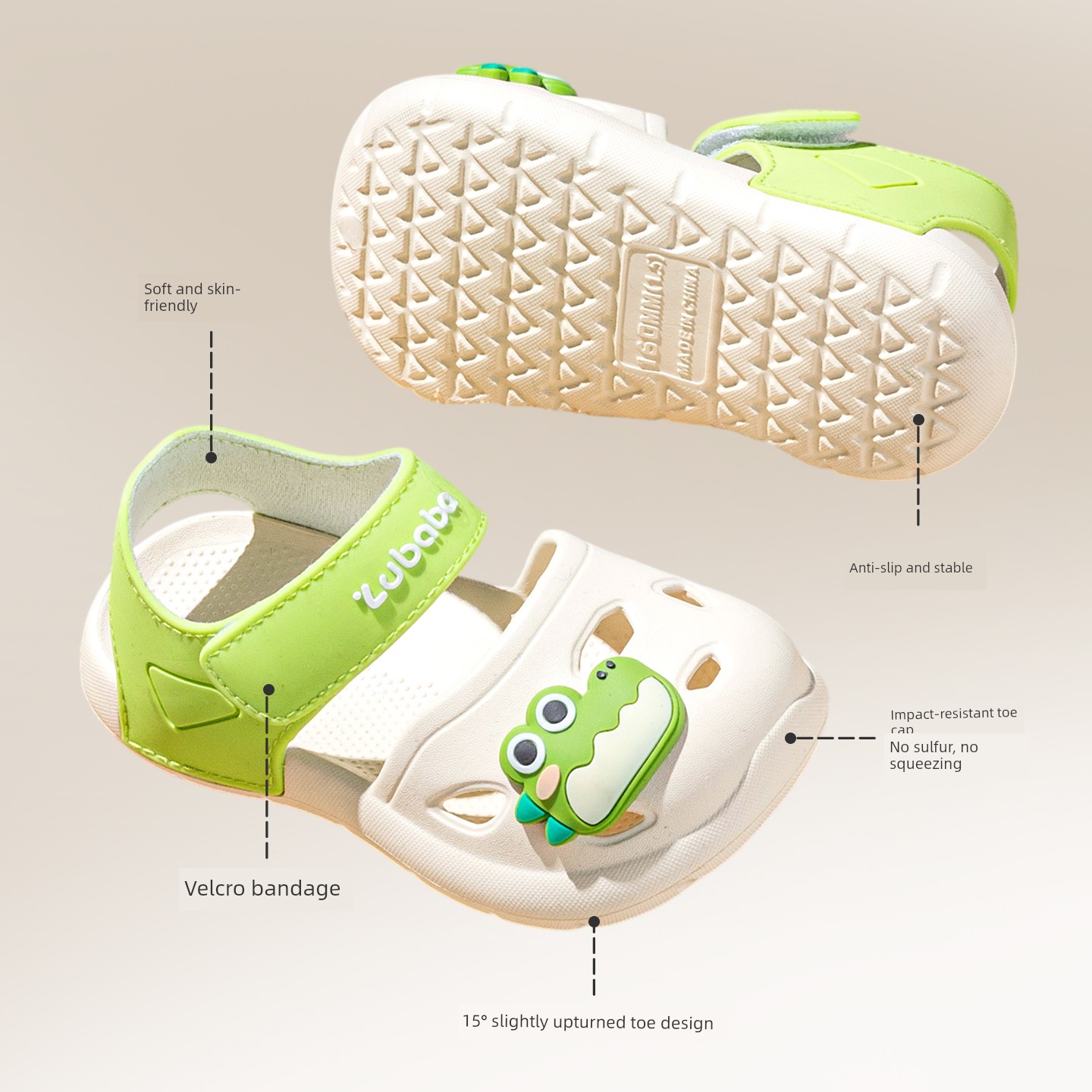 Pig Daddy Children's Slippers, Soft-Soled Baby Slippers for Boys, Indoor Bath Non-Slip Sandals, Girls' Eva Clogs