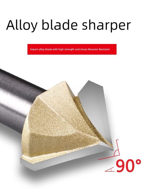 90-degree v-type groove cutter new tool woodworking machine trimming machine aluminum plastic plate grooved v-shaped oblique edge round bottom milling cutter head