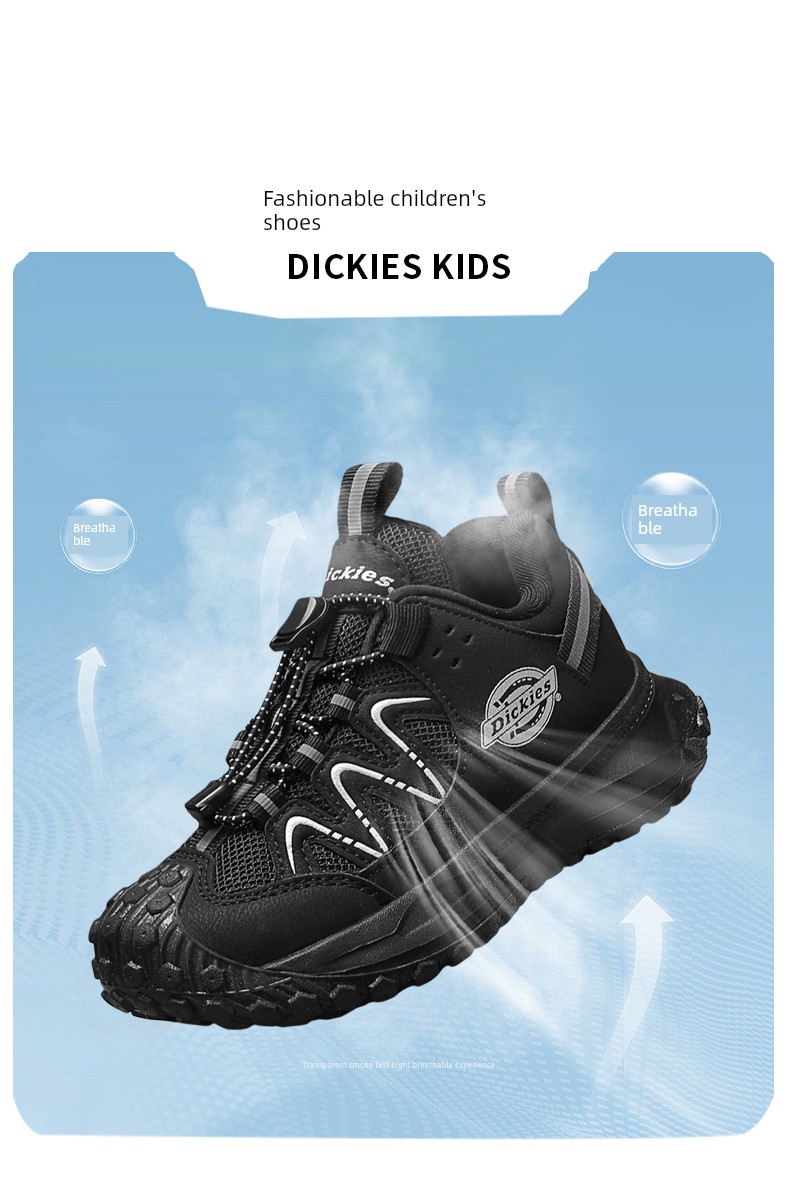 Dickies Medium and Large Children's Sports Shoes for Boys and Girls, 2026 Autumn New Model, Lightweight Shock-Absorbing Wear-Resistant Dad Shoes — 12