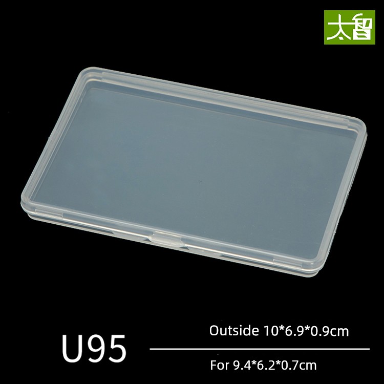 Transparent Rectangular Card with Lid Plastic Box