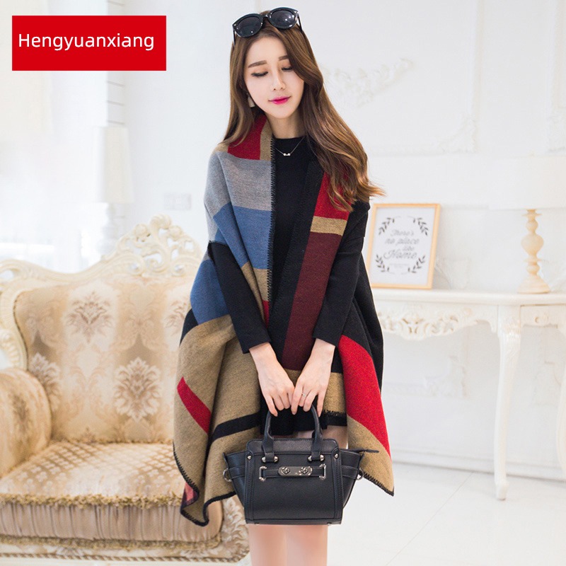 hyz  Blanket female high-end Autumn and winter cloak Shawl
