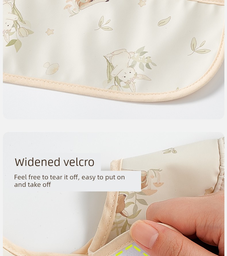 Baby Smock, Kidsren's Eating Bib, Baby Food Supplement, Waterproof and Anti-Dirty, Lace Sleeves for Baby Girls, Summer Thin Apron — 14