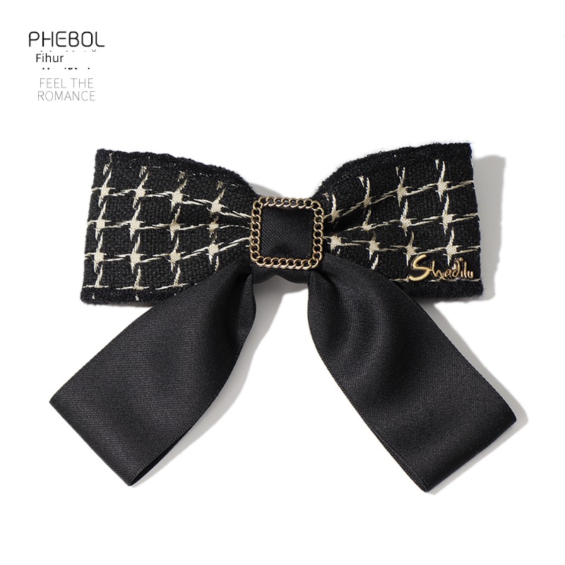 Little fragrance Autumn and winter new pattern Top clamp Hair clip bow