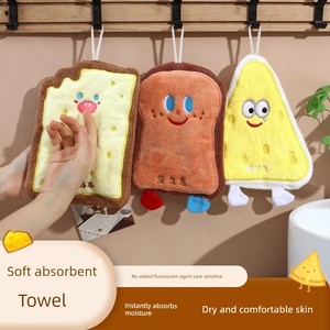 Cute Hand Towel Hanging Absorbent Thickeneded Bathroom Cartoon Handkerchief Towel Hand Washing Small Square Towel Kitche