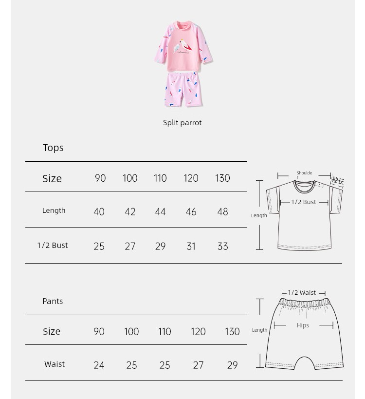Wilberu Girls' Swimwear Two-Piece Children's Girls' and Boys' Summer Sun Protection Class a One-Piece Swimsuit for 3-Year-Olds — 89