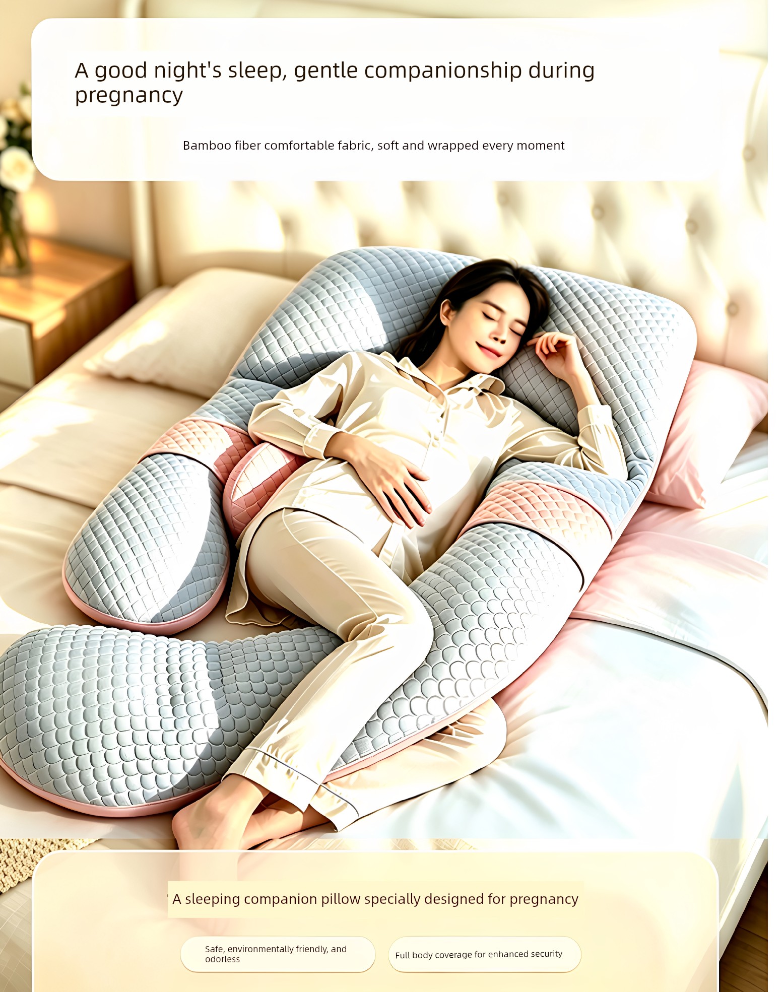 Pregnancy Pillow for Waist Support, Side Sleeping, Belly Support, Side-Lying Pillow, Pregnancy-Specific Sleeping Pillow, Special Pillow for Late Pregnancy — 1