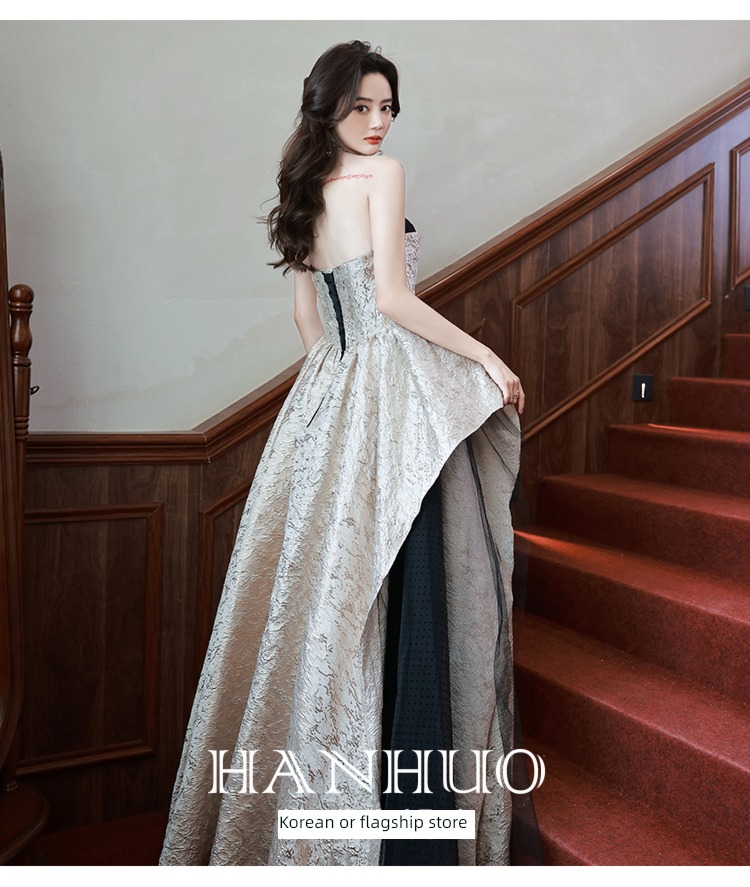 Dress skirt high-end A lady of temperament vocal music Art examination undergarment covering the chest and abdomen