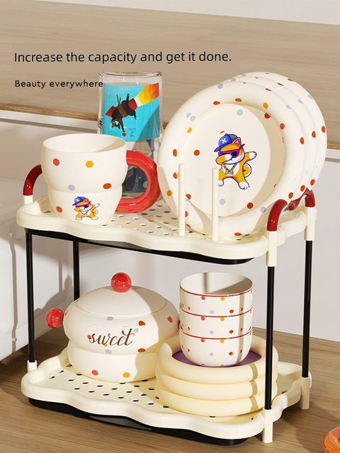 Bowl and plate drain rack Multi-layer bowl, dish, chopsticks, tableware storage rack Kitchen multi-function plate rack Disc rack Water cup storage rack