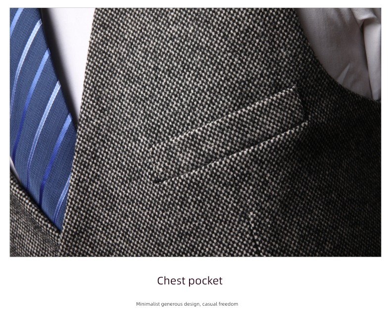Autumn and winter Wool Inner lap handsome man 's suit Vest