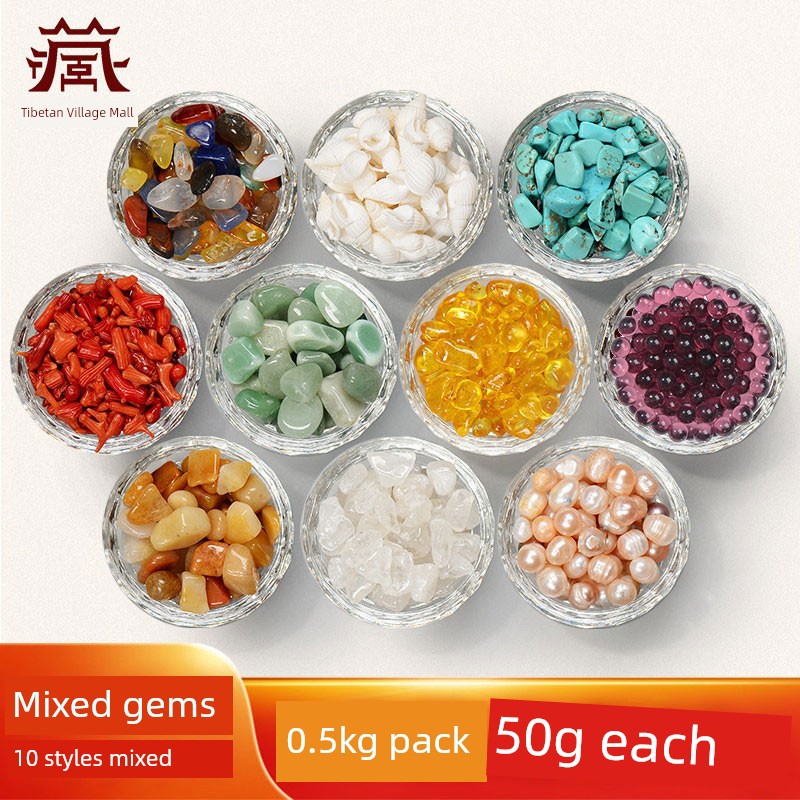 The Seven Treasures Agate Manda Gem Pearl Turquoise Eight Offerings Manza Plate Gem Mixed 10 Kinds 0.50kg