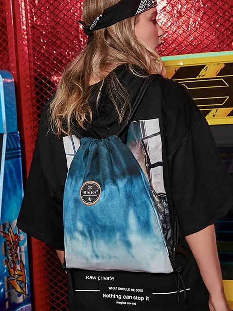 Beach wet and dry waterproof swimming bag drawstring backpack men's handbag women's fitness tying storage bag