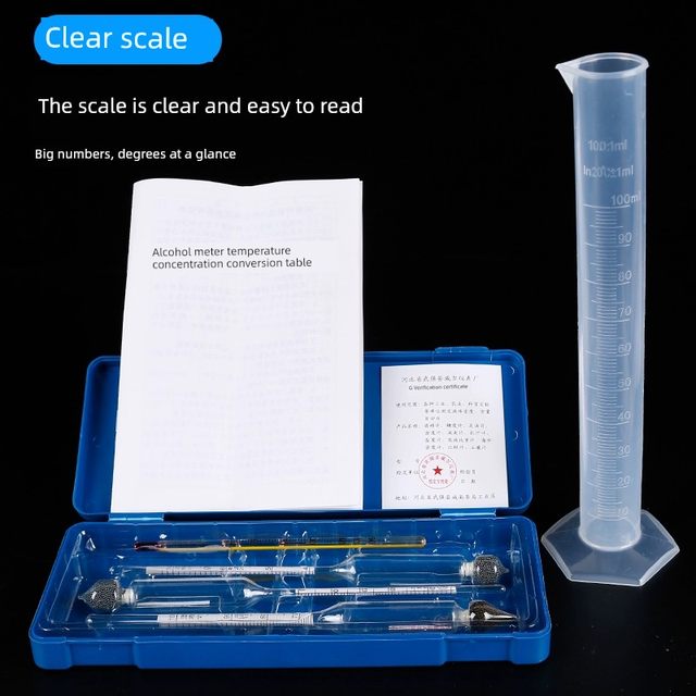 Alcohol meter, liquor degree measurement meter, household brewing alcohol tester, alcohol meter, thermometer, wine meter, high precision