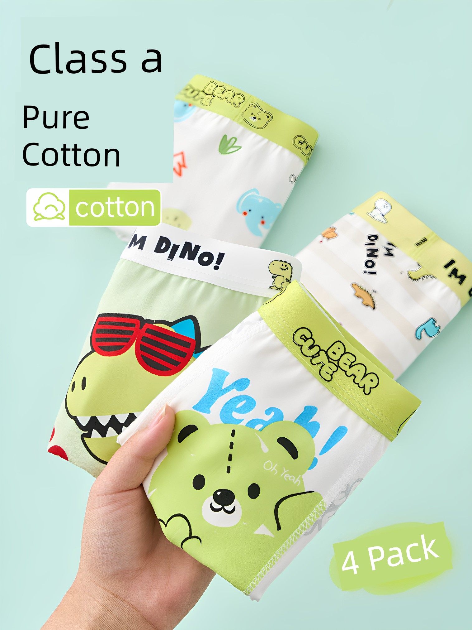 【10A Antibacterial Crotch】Boys' Underwear Children's Class a Pure Cotton Boxer Shorts for Older Boys and Little Boys, All-Cotton Baby Shorts — 2