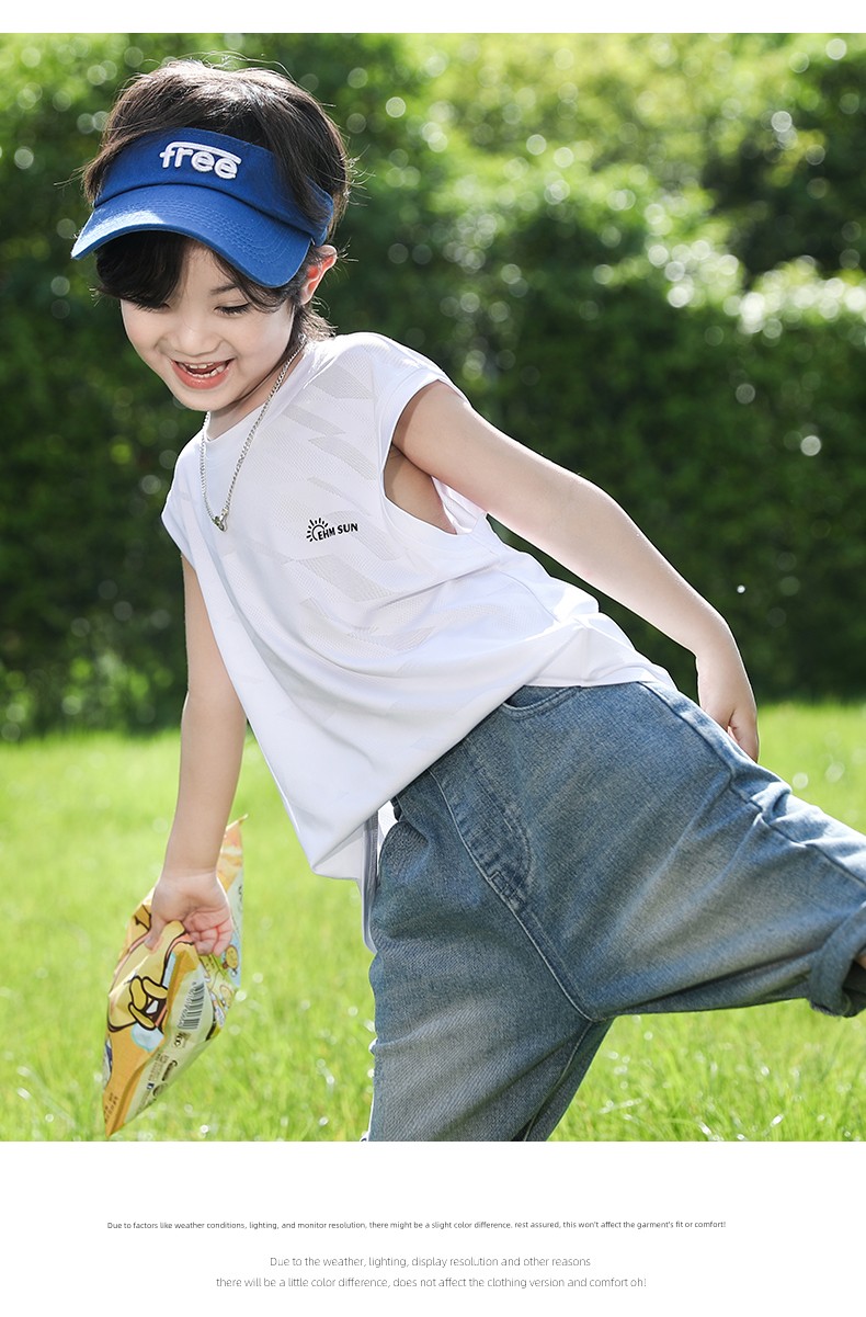 Little Elephant Ham Children's Clothing Boys' Sports Vest 2026 New Children's Summer Mesh Quick-Drying Breathable Sleeveless T-Shirt — 27