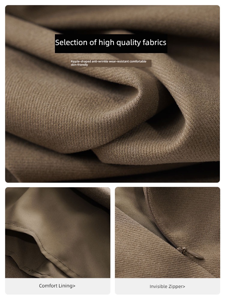 Wool Autumn and winter thickening High waist Medium and long term skirt