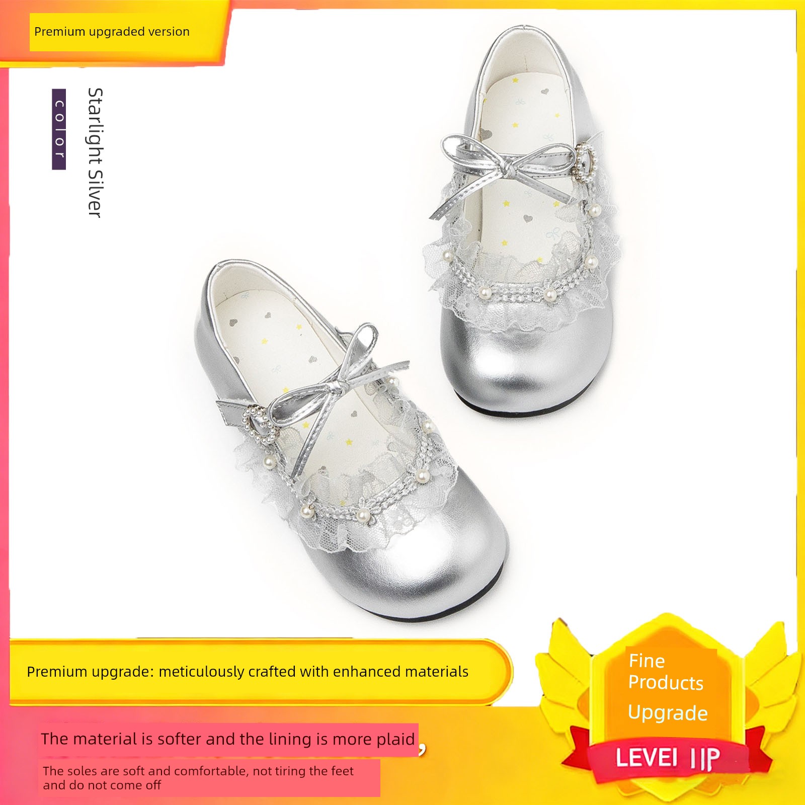 Little Girl's Stylish Leather Shoes 2026 New Summer Children's Beautiful Princess Shoes Girls' Soft-Soled High-Heeled Stage Shoes — 1