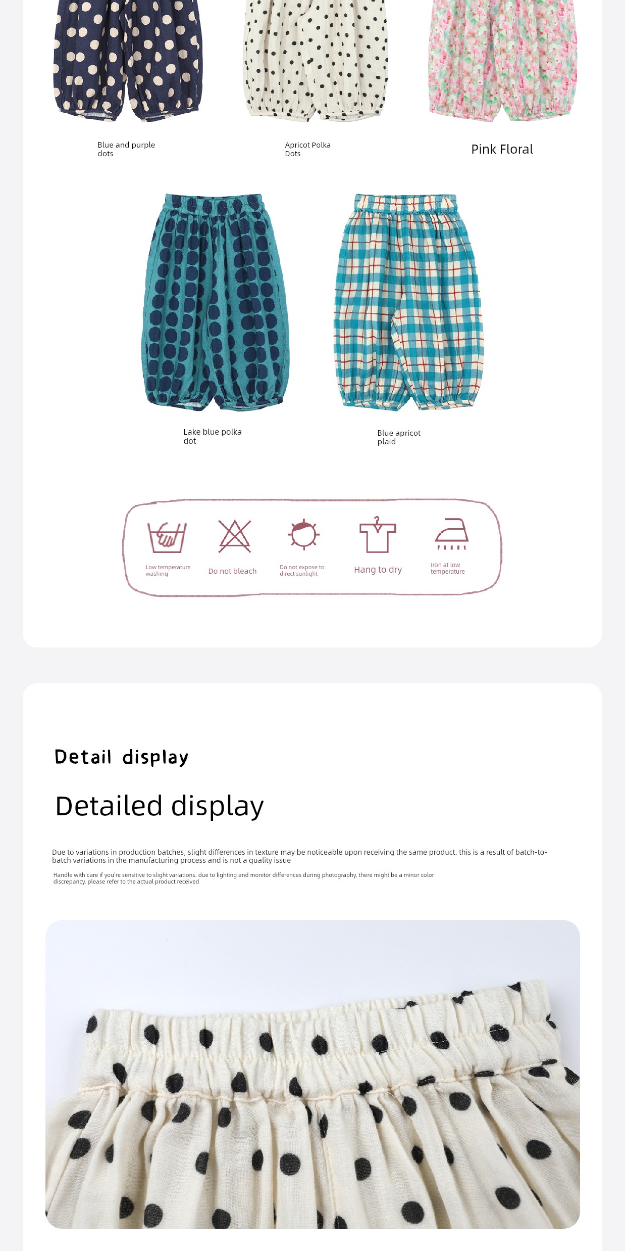 Big-Eared Elephant Girl's Polka Dot Plaid Walking Pants 2026 Summer New Style Baby Pure Cotton Loose Breathable Lantern Pants — 9