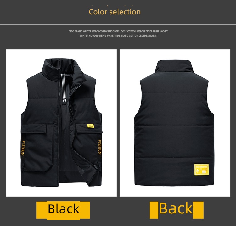 Vest waistcoat handsome youth Down cotton winter work clothes