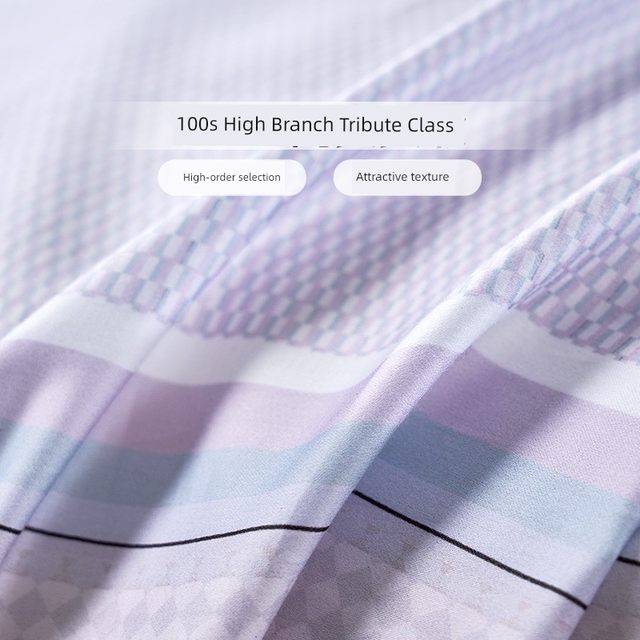 Fuanna Home Textiles 100 long velvet cotton bed four-piece set printed sheets and quilt cover light luxury tribute satin bedding