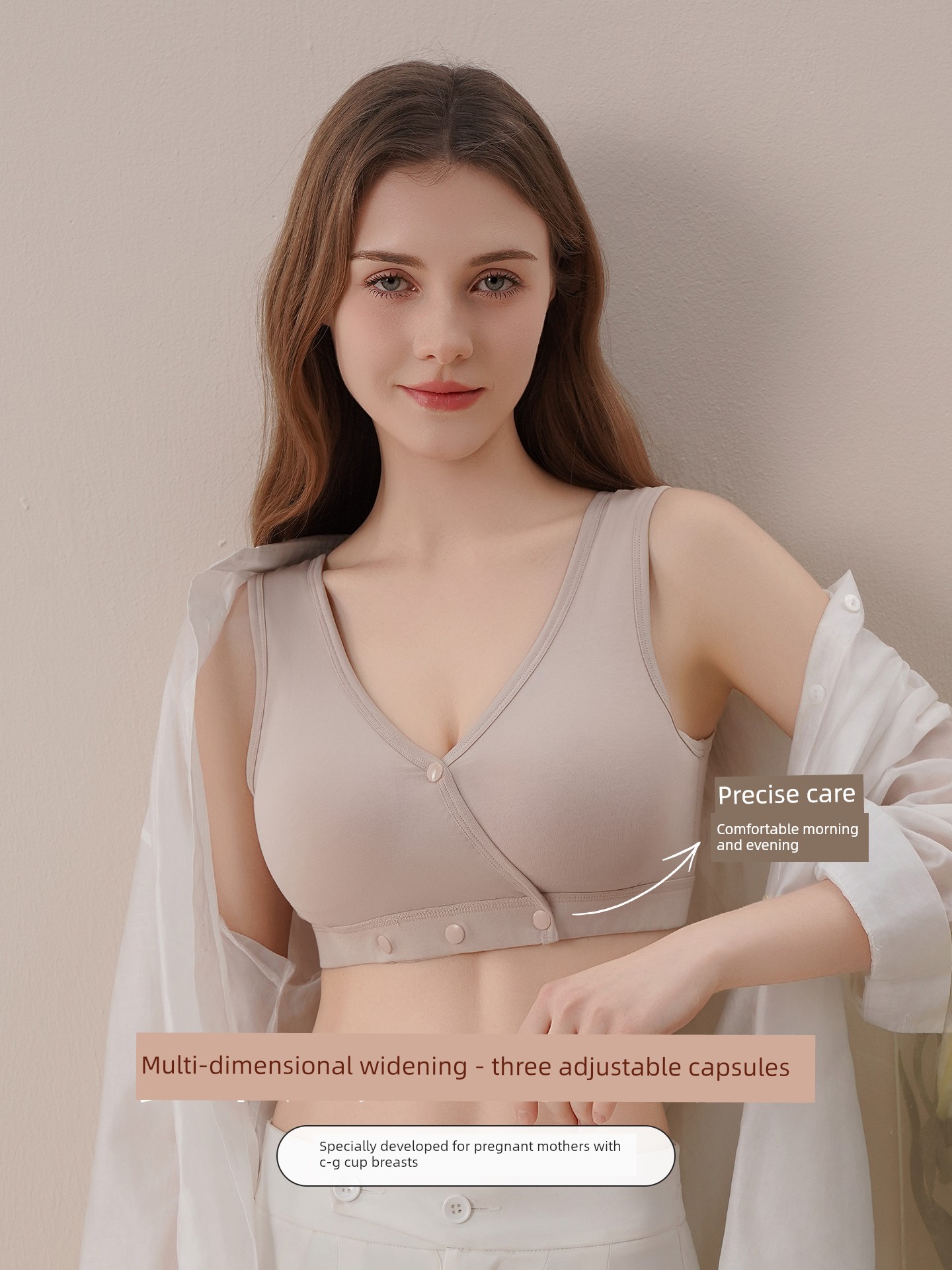 [C-G Large Size Large Bust] Nursing Bra with Large Cups to Prevent Sagging, Specially Designed for Postpartum Breastfeeding, Thin Summer Style Bra — 3