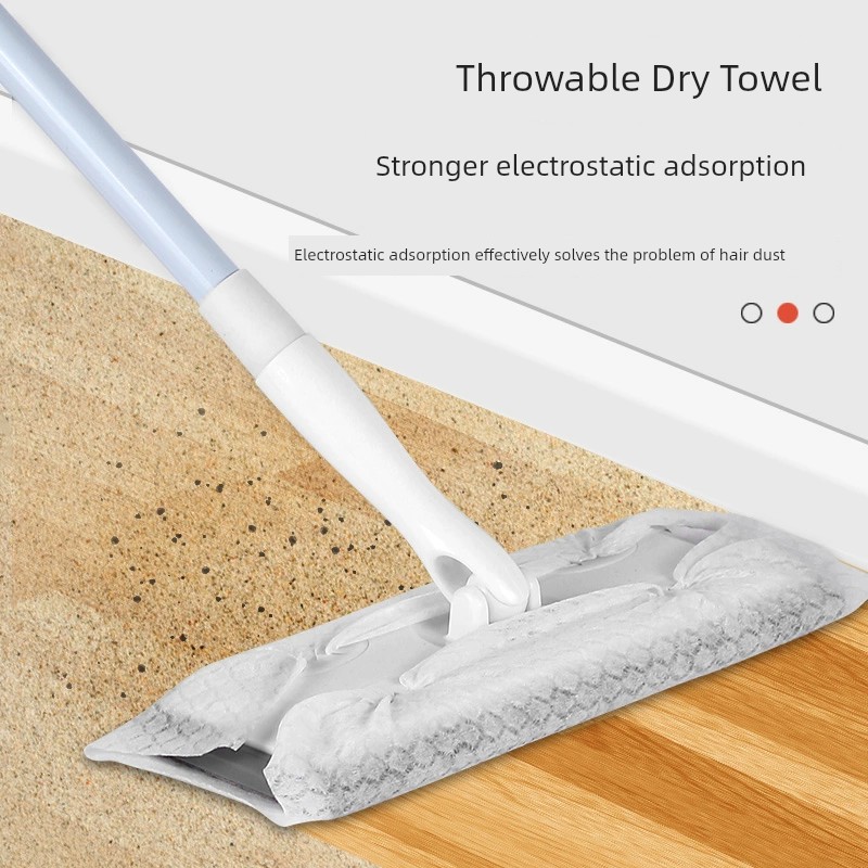 靜電除塵拖把 免手洗 輕鬆除塵 一次性溼巾地板清潔紙 (1.7折)