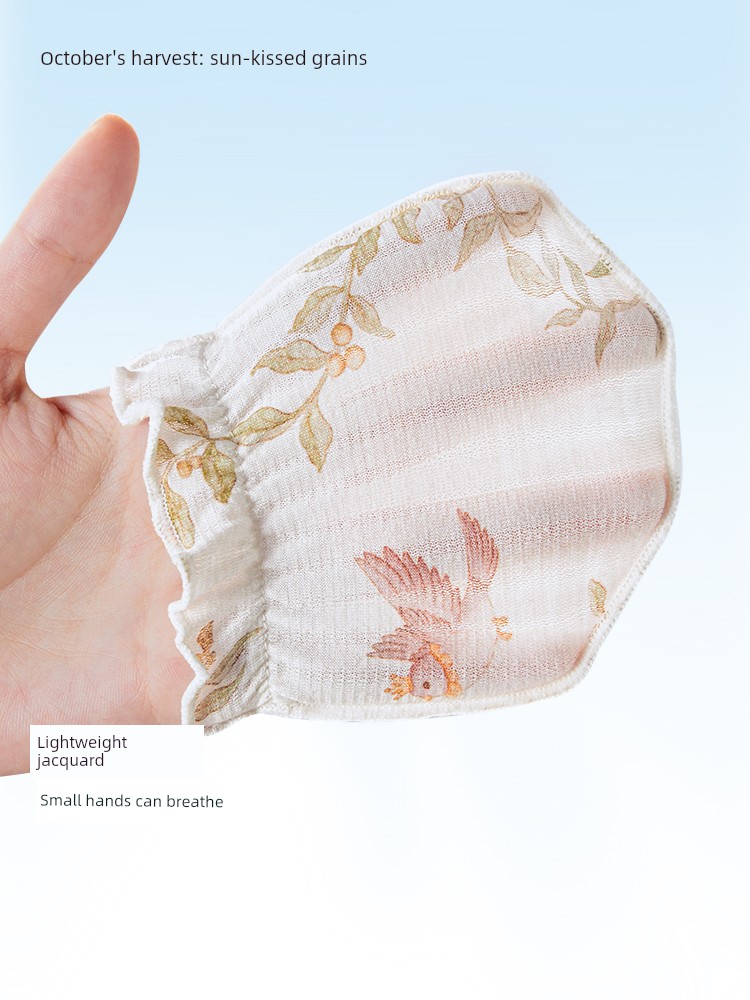 October Crystal Sunshine Baby Gloves Anti-Scratch Newborn Teething Gloves Breathable All-Season Protective Gloves for Babies