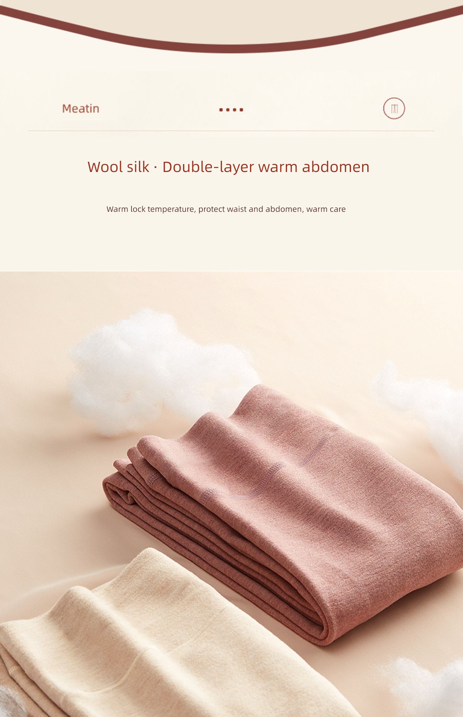 Meiya Ting High waist silk Derong Wool cashmere Warm pants ma'am Interpenetrating Plush thickening Lay a foundation Autumn trousers winter