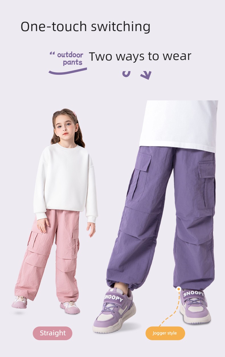 Sports Jeanswest Girls' Pants 2026 New Style Outdoor Workwear Pants Children's Long Pants Spring and Autumn Thin Style for Big Girls — 11