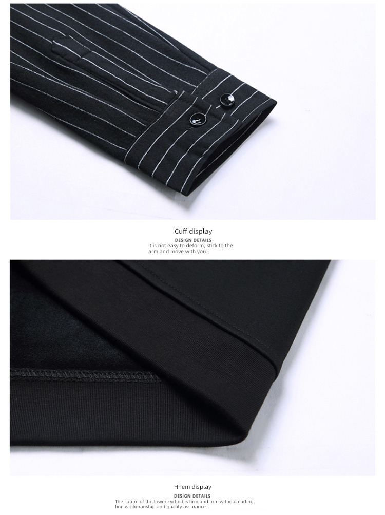 dandy Shirt collar autumn stripe Fake two