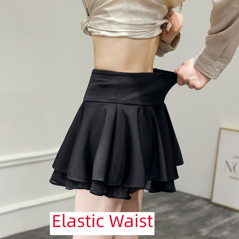 black Pleat Half body Short man Autumn and winter Miniskirt