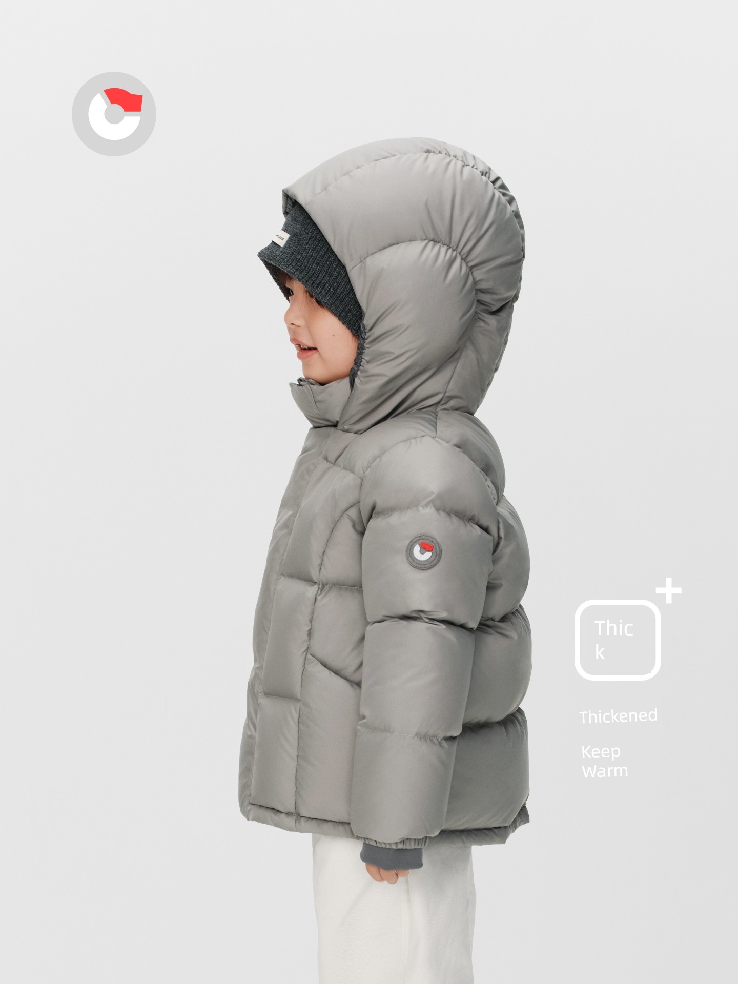 Nanny Goose Children's Short down Jacket with Hood, Warm Kids' Clothing for Boys and Girls, Windproof and Cold-Resistant, Thickened Winter Coat