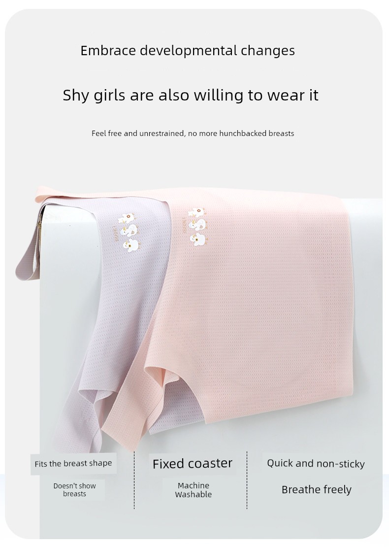 Children's Underwear for Girls in the Developmental Stage, Small Vests for Primary School Students, Stage One, 10-Year-Old Older Kids, 12-Year-Old Girls, — 6