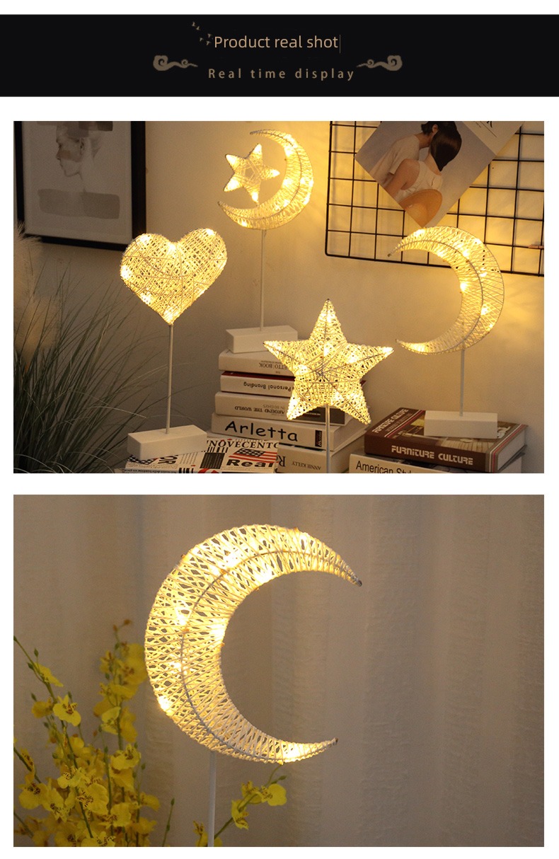 Girlish heart ornament atmosphere romantic stars Small colored lamp