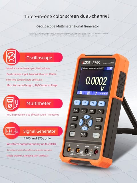 Victory Handheld Digital Oscilloscope VC240 Convenient Mini Auto Repair Instrument High-performance Multifunctional Signal Source