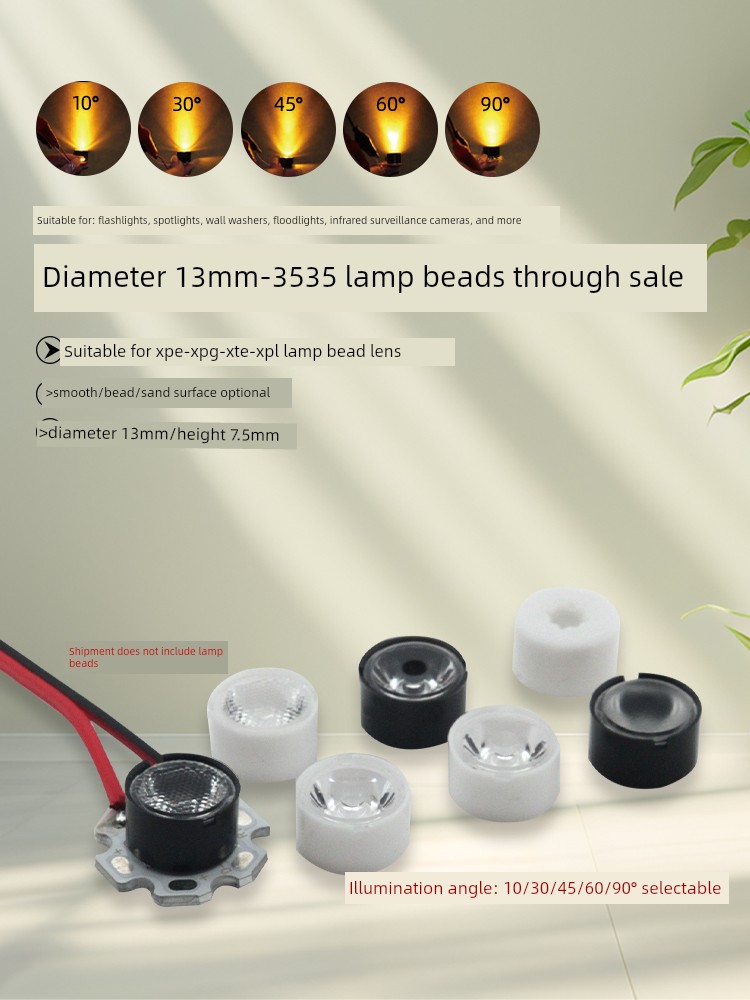 XPE XPG Spotlight Lens 3535 Lamp Bead Lens 13mm Street Lamp Flood Light Cup with Spotlight 30 Degrees 10 Degrees 60 Degrees