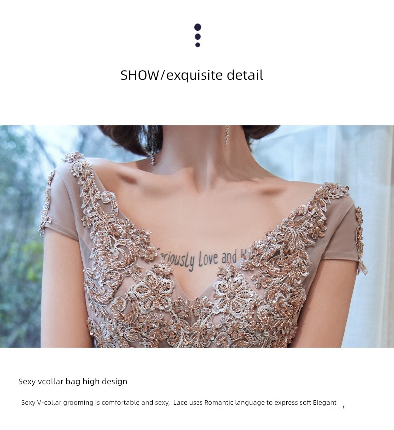 2022 new pattern Celebrity senior heavy industry Evening dress