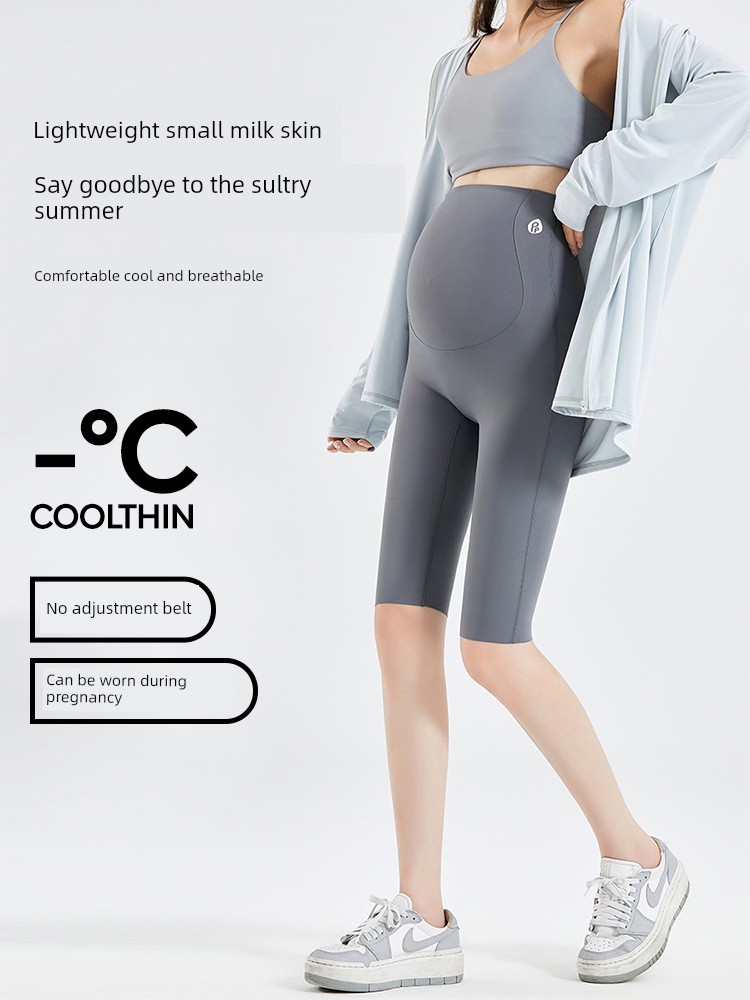 Women's Thin Leggings for Pregnant Women Half Length Fashion Tape