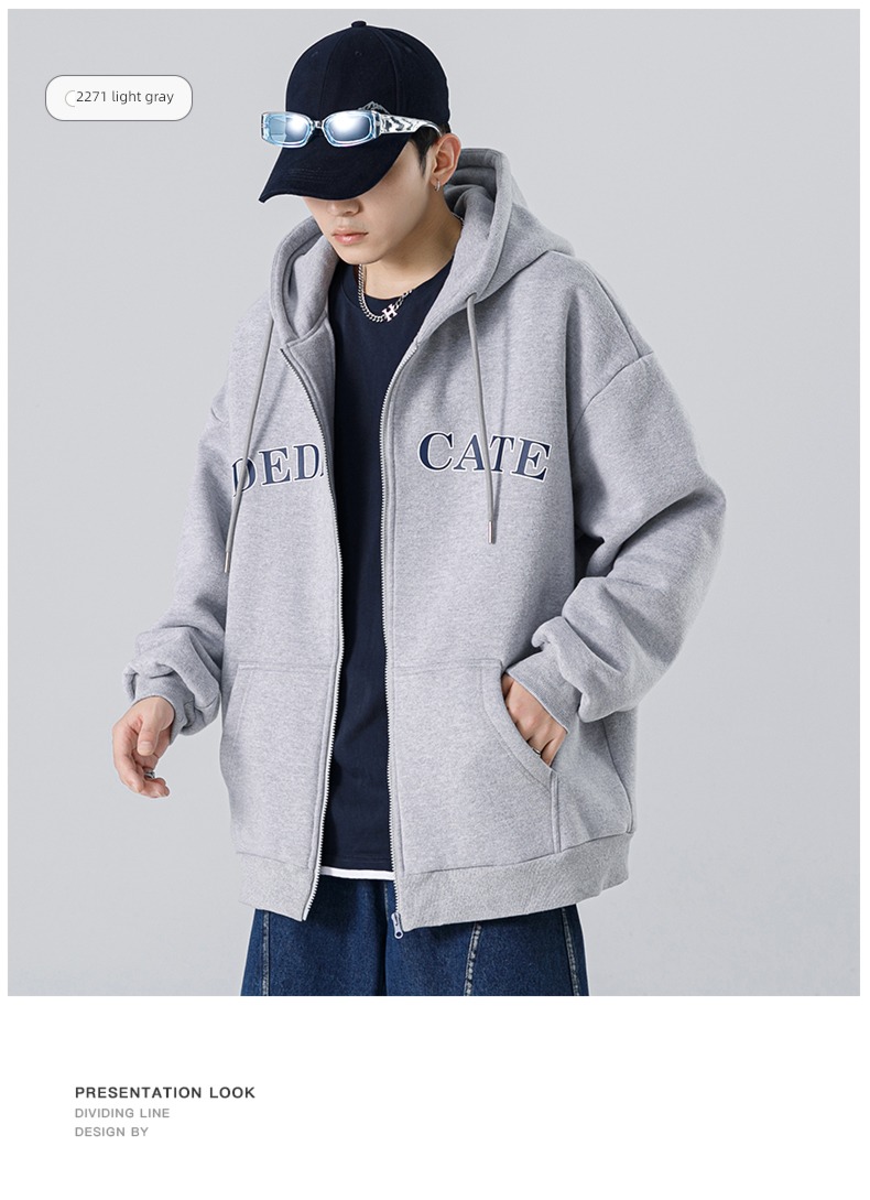 spring and autumn Color contrast Splicing stand collar men's wear Jacket loose coat
