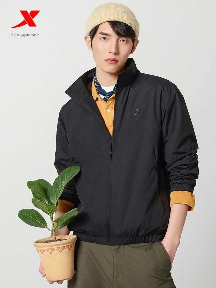 XTEP male autumn The new double-deck Windbreaker stand collar loose coat