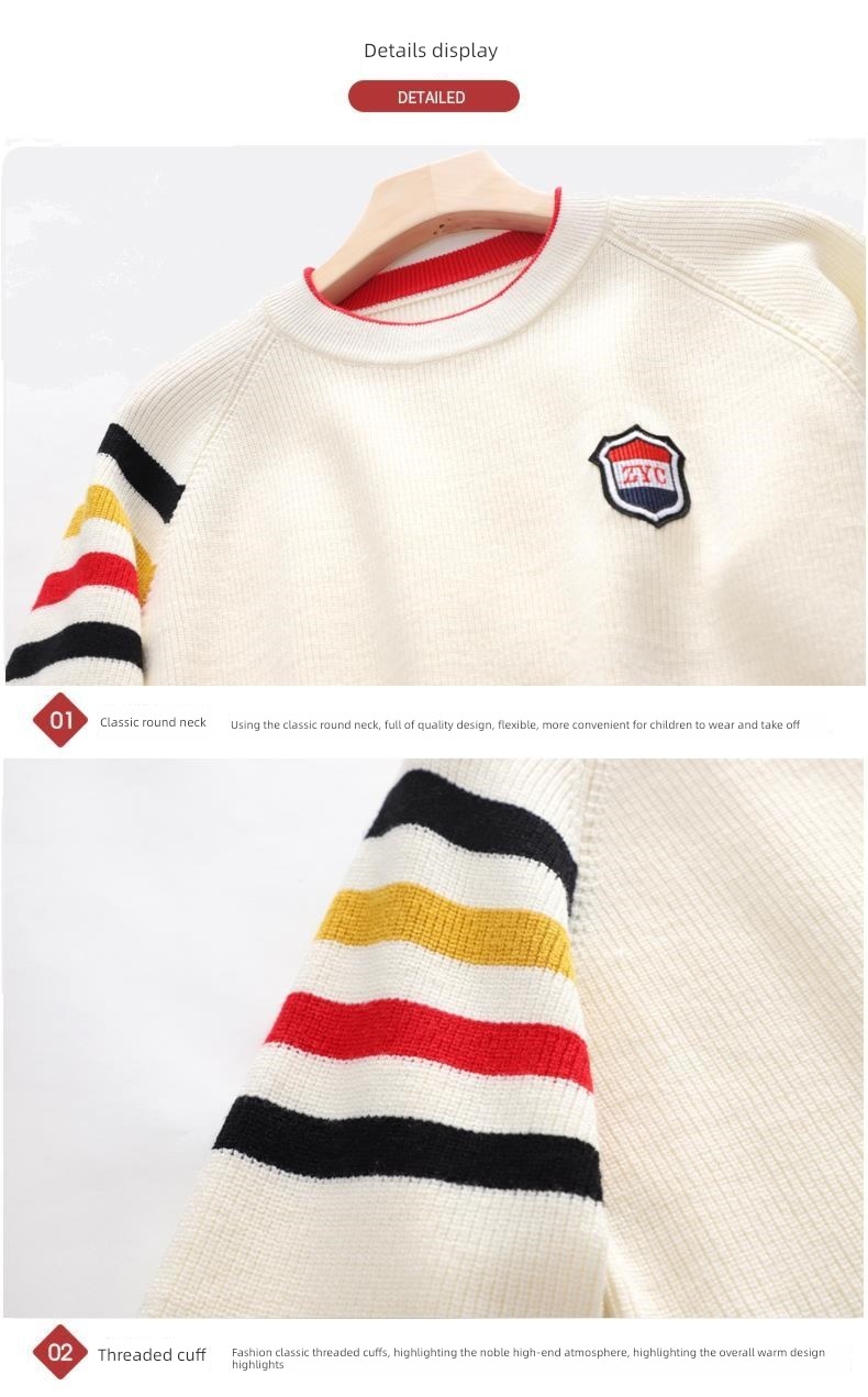 trend Korean version Round neck senior high school student male children cardigan