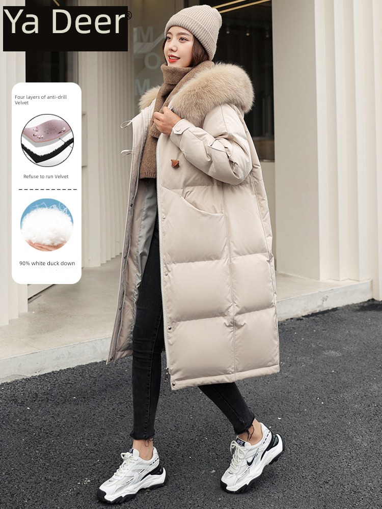 Yalu Flagship store gules Medium and long term Parker Down Jackets