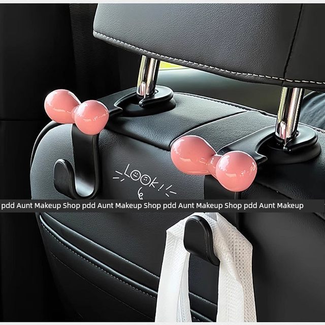 Strikeless hook bow girl car storage car chair back hook pink new car gift cute dopamine