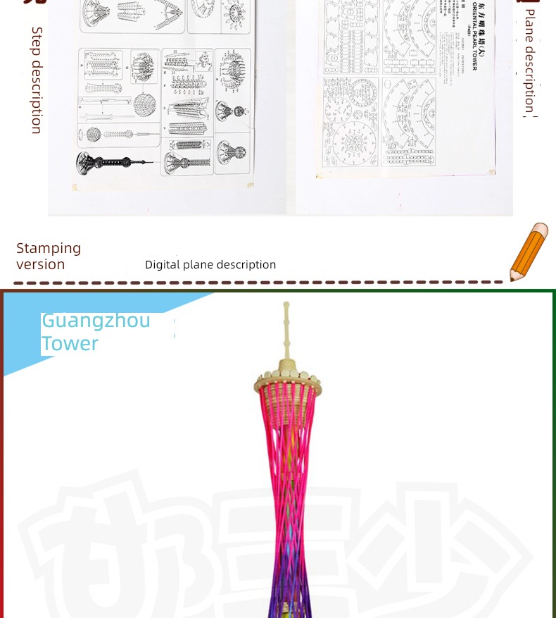 simulation Wooden tower Model Beneficial intelligence Jigsaw puzzle Ancient Architectural Buildings