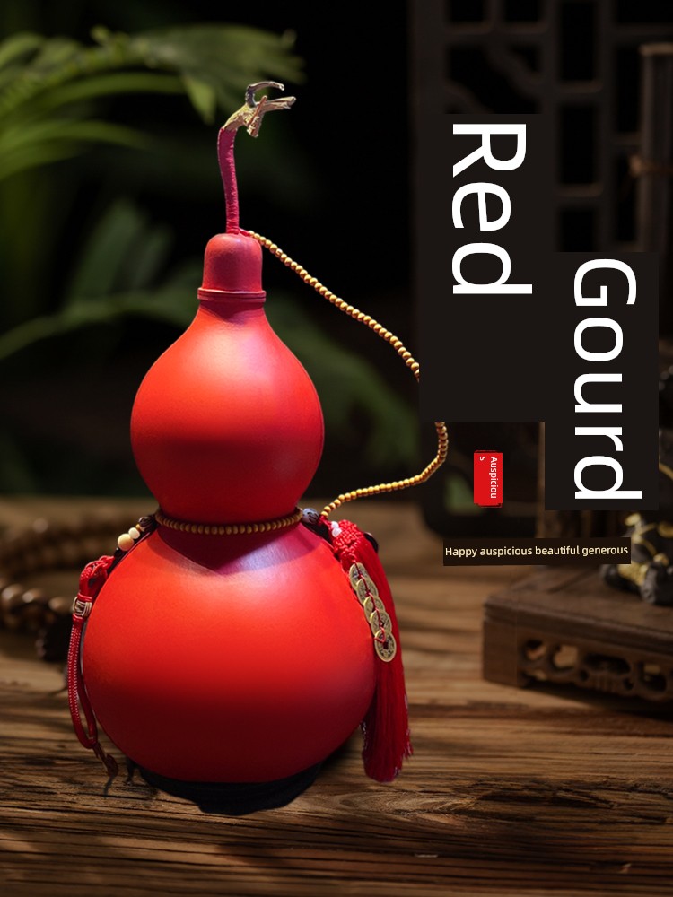 Natural Open Gourd Pendant Color Red Gourd Extra Large Living Room Bedroom Office Decoration Handmade Coloring