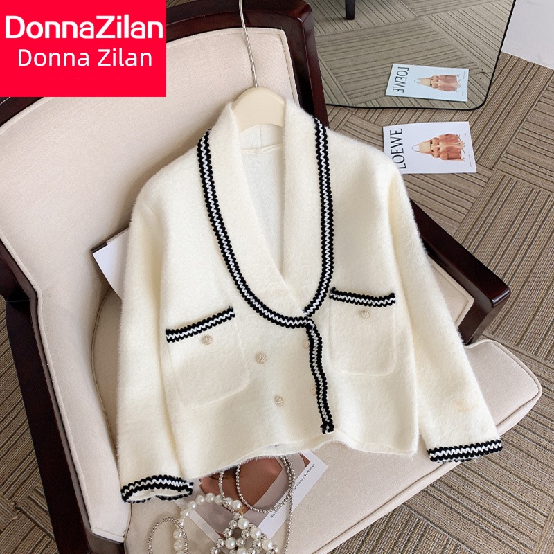 white Mink hair Wool loose coat female 2022 new pattern Autumn and winter little chap Advanced sense thickening have cash less than that is registered in the accounts Woollen overcoat