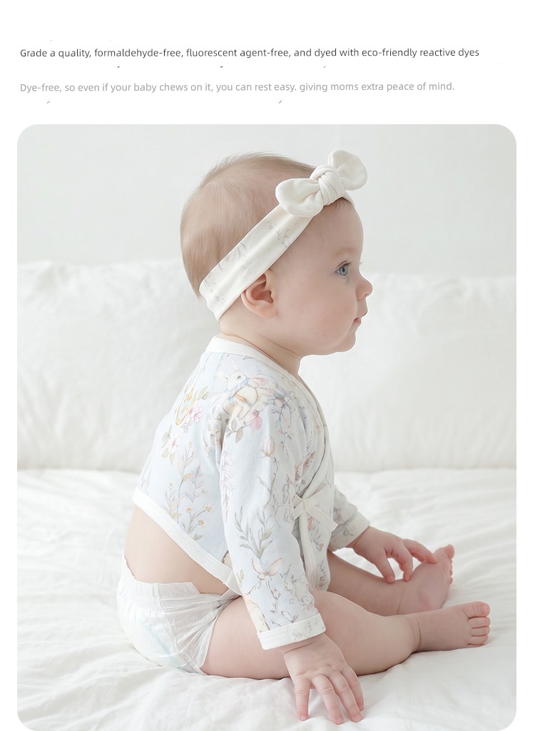 Hani Sky Newborn Baby Half-Back Shirt Spring and Autumn Size 52 Clothes for 0-3 Months Old Baby Top Monk-Style Outfit — 6