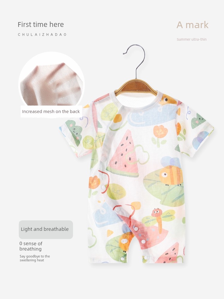 First-Time Summer Baby Clothes, Short-Sleeved Baby Onesies, Summer Thin Style, Class a Pure Cotton Newborn Romper for Summer