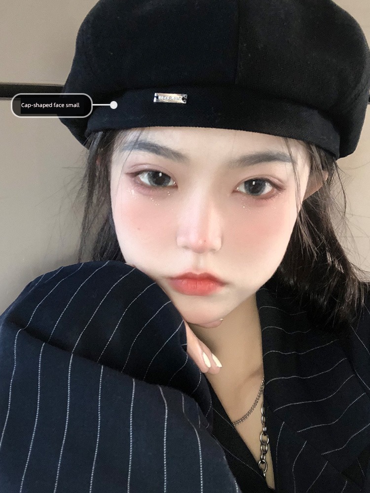 Internet celebrity solar system female Autumn and winter Korean version Tidal display face Little hat