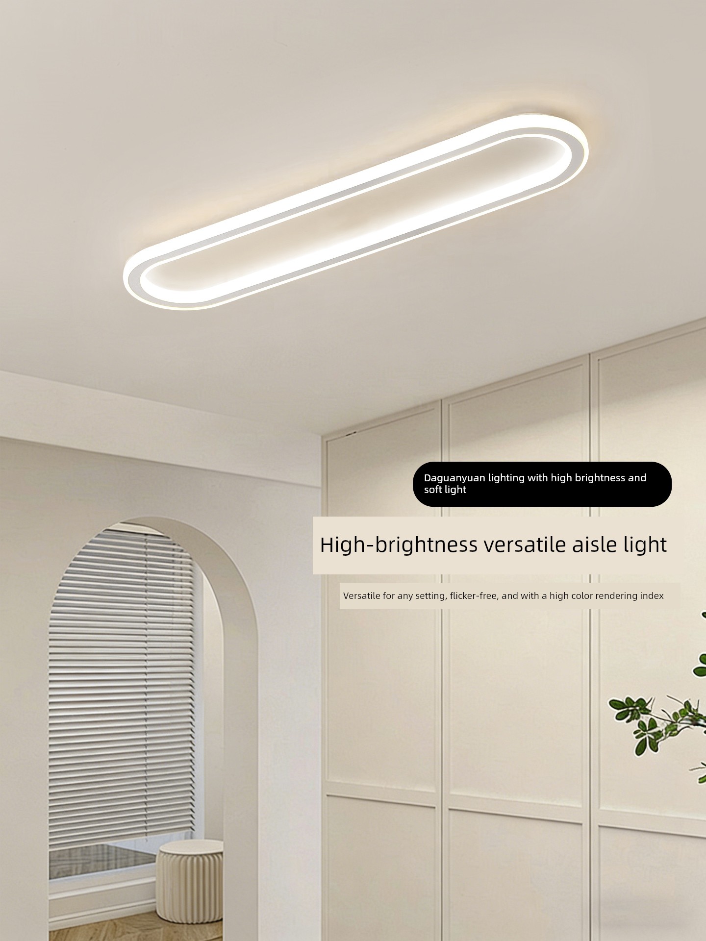 Corridor Light, Hallway Light, Ceiling Light, Modern Minimalist Long Strip Entrance Light Fixture, Nordic Ultra-Thin Balcony Light Q263