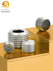 304 Stainless Steel Hex Socket Plug, Thread Plug, Oil Plug, Blind Plug, Screw Plug, Oil Stopper, 1/8 Inch, 1/4 Inch, 3/8